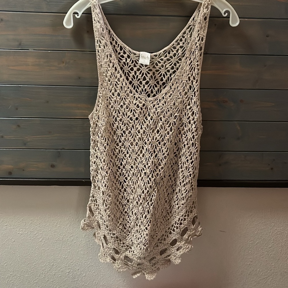 INC Beach Knit Long Tank Cover-Up